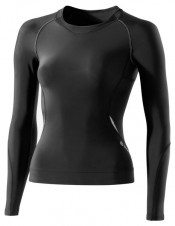 Kompresní oblečení – Skins A400 Womens Black/Silver Top Long Sleeve