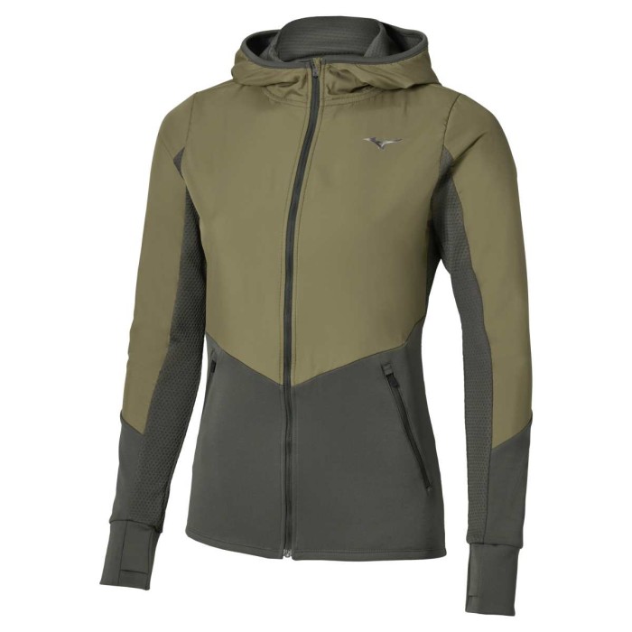 Mizuno Active Warmalite Hybrid Full Zip Hooded Long Sleeve Top
